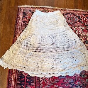 Pol Elegant Cream Lace Skirt
